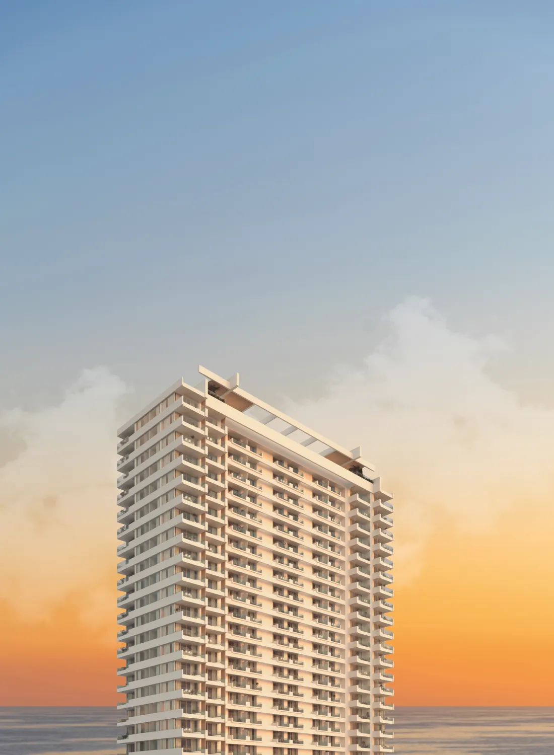 Torre Kunawa al atardecer con la Sierra Nevada de fondo